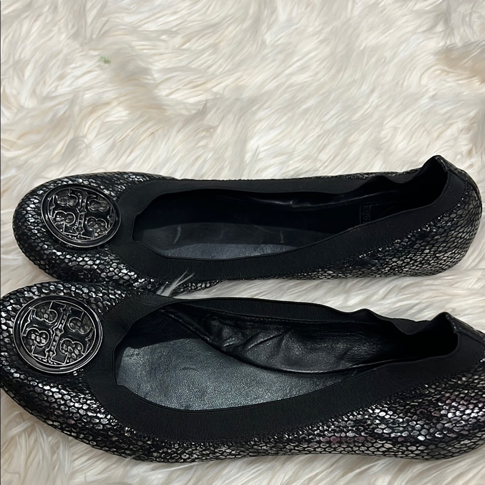 Tory Burch Black Sequin Ballet Flats - Picture 6 of 9